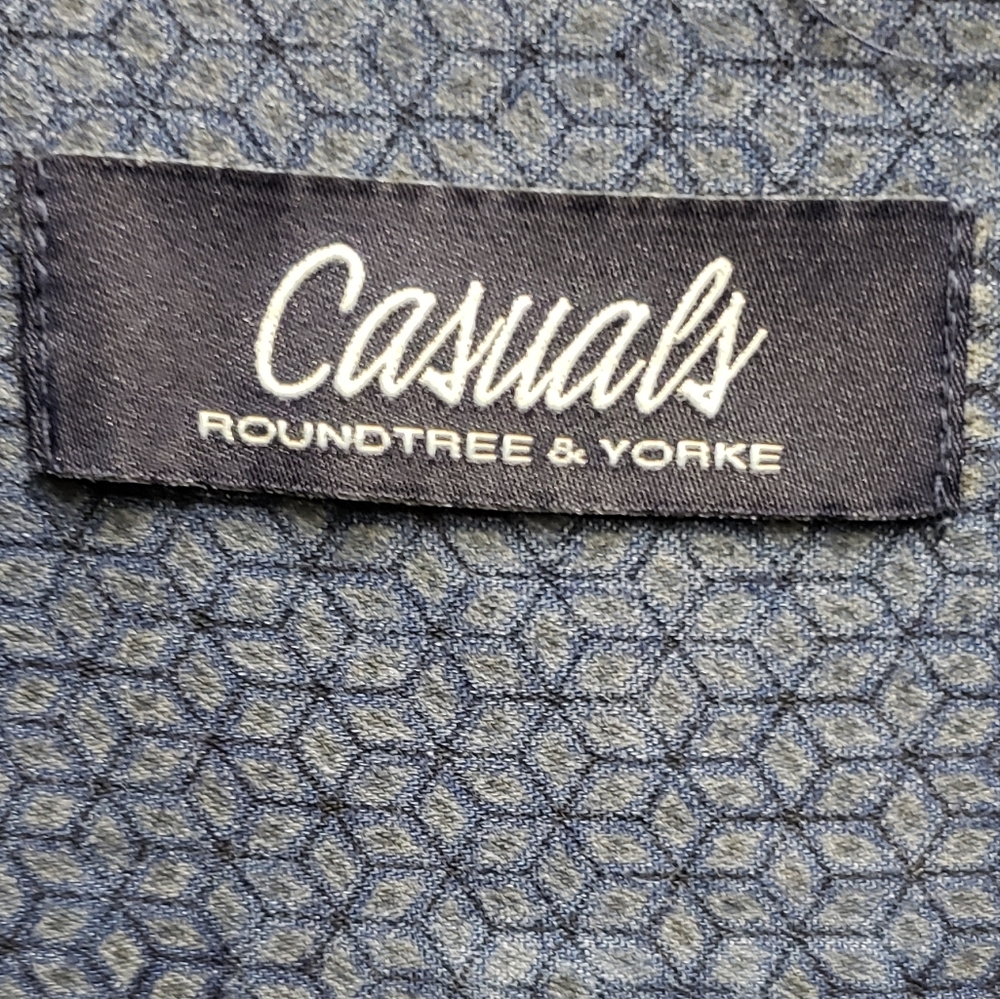 Roundtree & Yorke Men XL Blue Long Sleeve Shirt